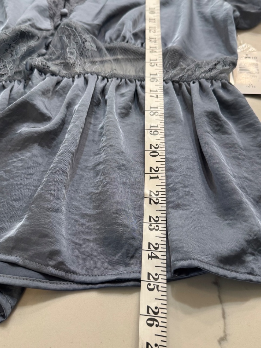 Torrid Babydoll Lace-Trim Peplum Blouse Short Sleeve Festival Feminine Boho 1X - Picture 8 of 8